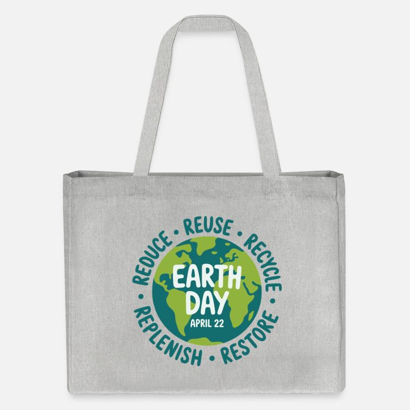 Logo de réutilisation de la Journée de la Terre - Cabas recyclé Stanley/Stella - gris chiné