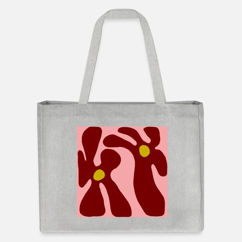 Fleurs rouges Design minimaliste - Cabas recyclé Stanley/Stella - gris chiné
