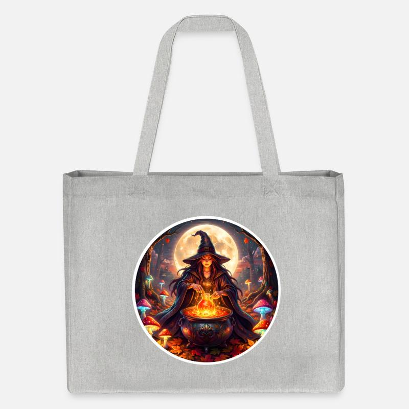 Moonlit Witch Cauldron Magic - Stanley/Stella Recycled Shopping Bag - heather grey