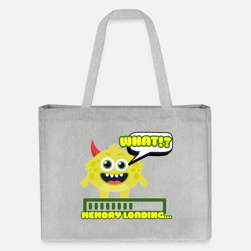 Memory Loading Monster Meme - Stanley/Stella Recycled Shopping Bag - heather grey