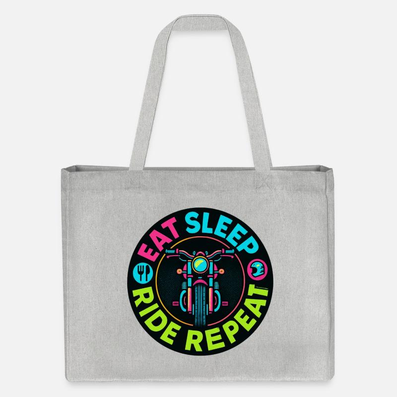 Eat Sleep Ride Repeat - Moto - Biker - Cabas recyclé Stanley/Stella - gris chiné