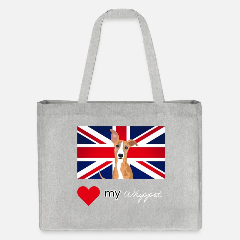 LUVMYWHIPPET (Texte blanc, Vibrant) - Cabas recyclé Stanley/Stella - gris chiné