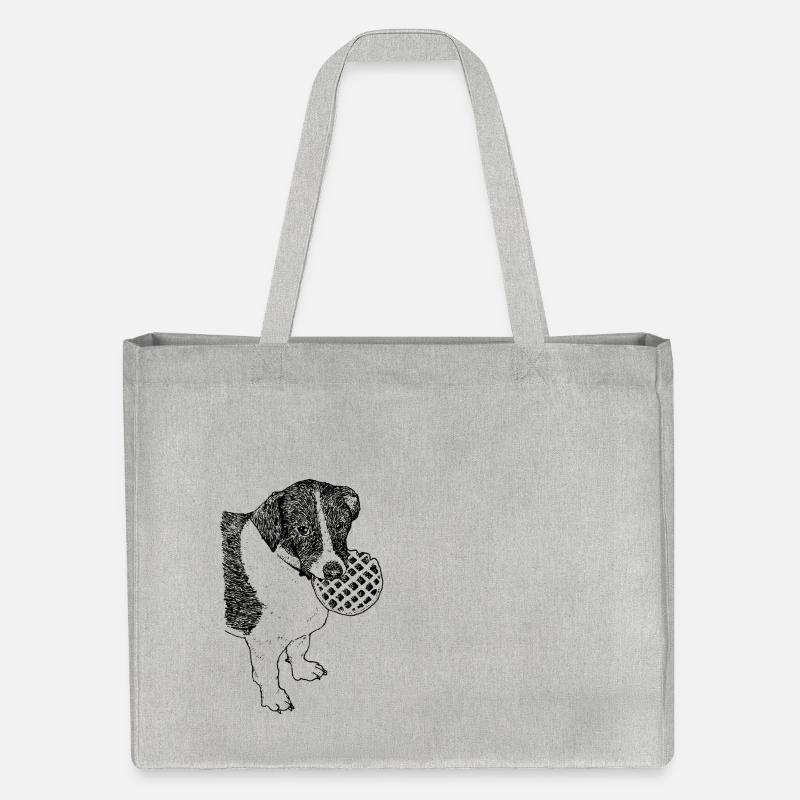 Waffel Hund - Stanley/Stella recycelter Shopping Bag - Grau meliert