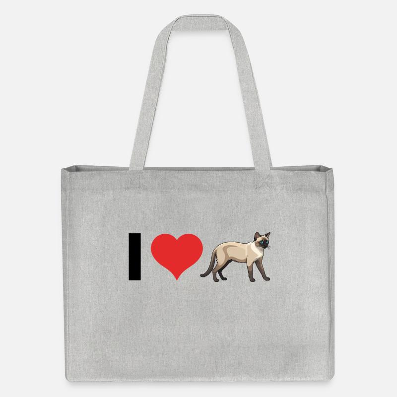 J’adore Siam Cats - Conception de chat mignon - Cabas recyclé Stanley/Stella - gris chiné