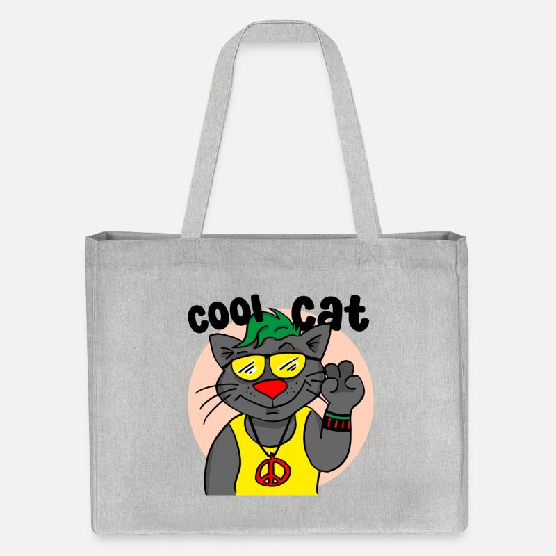 Chat cool - Cabas recyclé Stanley/Stella - gris chiné