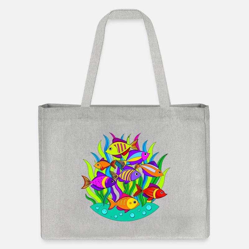 Banc de poissons dans les algues - Cabas recyclé Stanley/Stella - gris chiné