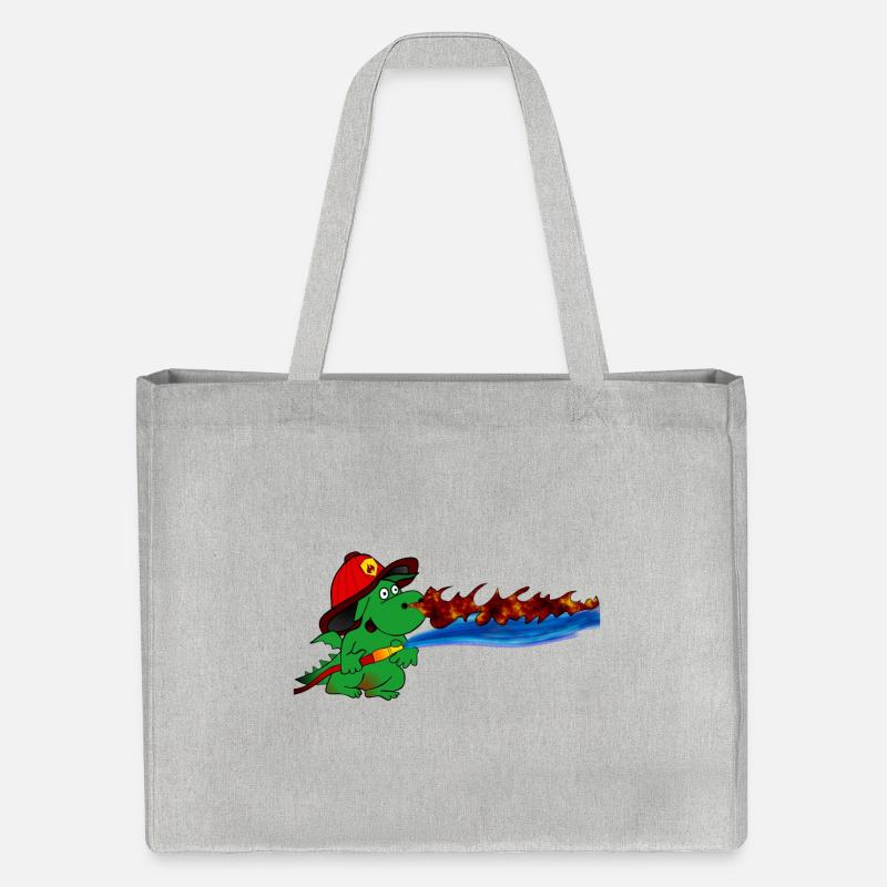 Feuerdrache Feuerwehrheld Geschenk - Stanley/Stella recycelter Shopping Bag - Grau meliert