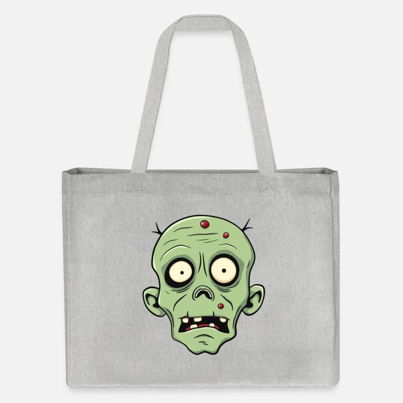 Zombie avec de gros boutons rouges - Cabas recyclé Stanley/Stella - gris chiné