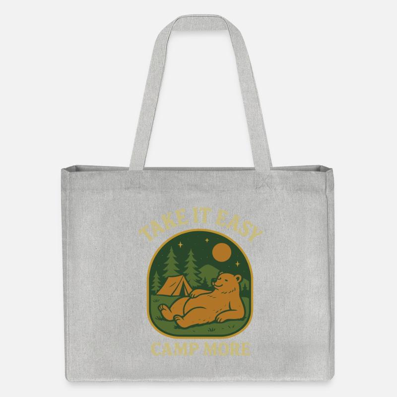 Motif d’ours douillet pour le camping - Cabas recyclé Stanley/Stella - gris chiné