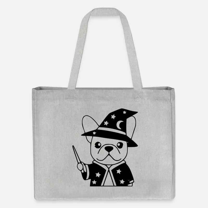 Frenchie Zauberer Magie Outline - Stanley/Stella recycelter Shopping Bag - Grau meliert
