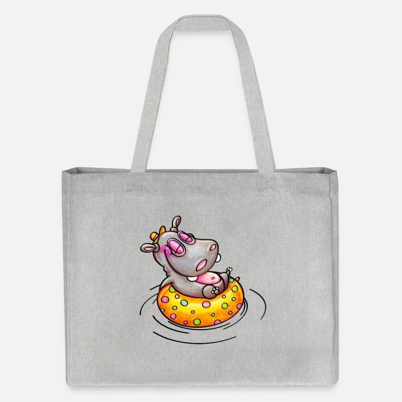 hippo with float - Stanley/Stella recycelter Shopping Bag - Grau meliert