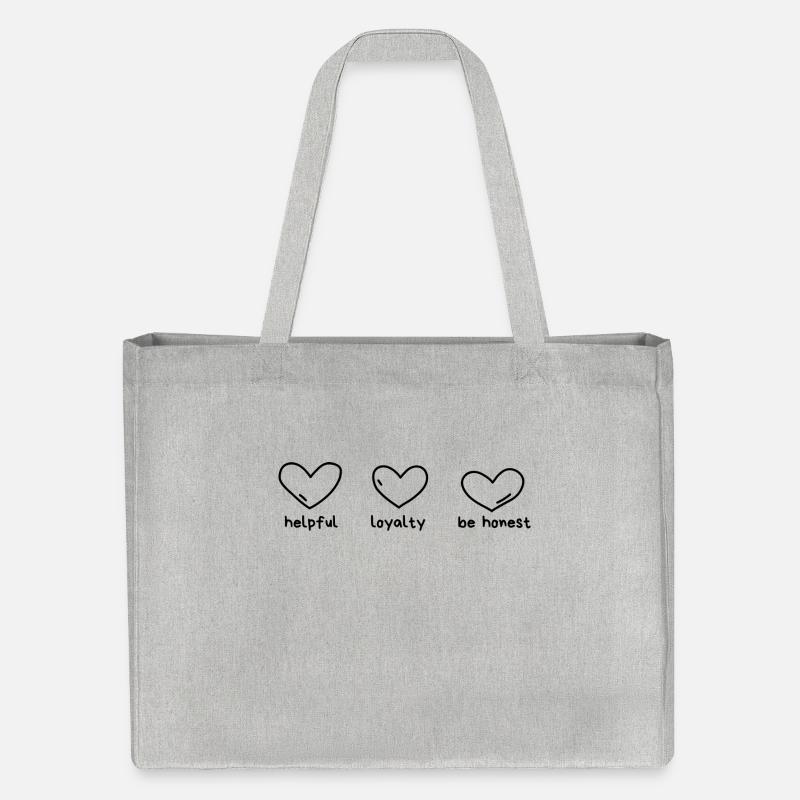Hilfsbereit, Loyal, Ehrlich sein. - Stanley/Stella recycelter Shopping Bag - Grau meliert