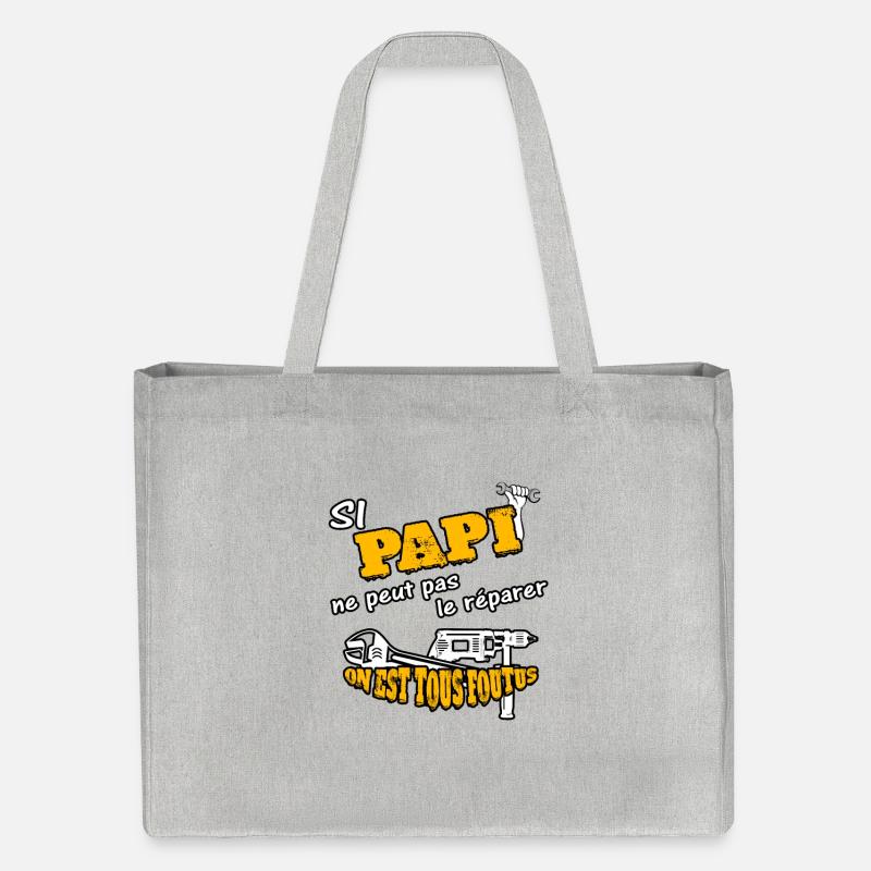 si papi Papy grand-père - Cabas recyclé Stanley/Stella - gris chiné