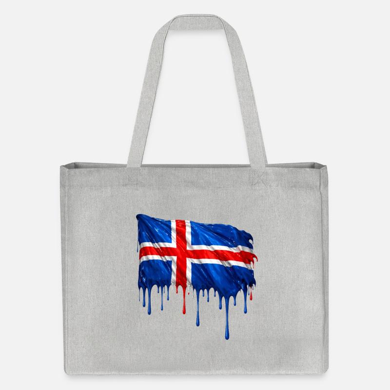 Drapeau islandais couleur colorée - Cabas recyclé Stanley/Stella - gris chiné
