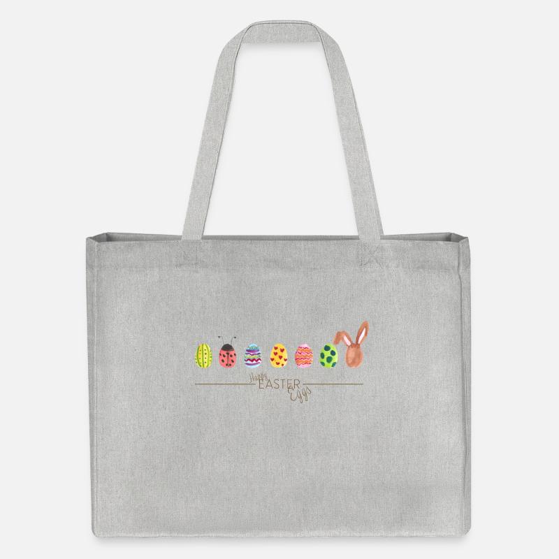 Happy Easter (-Eggs) - Stanley/Stella recycelter Shopping Bag - Grau meliert