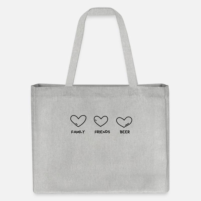 Freundschaft, Freunde, Bier - Stanley/Stella recycelter Shopping Bag - Grau meliert