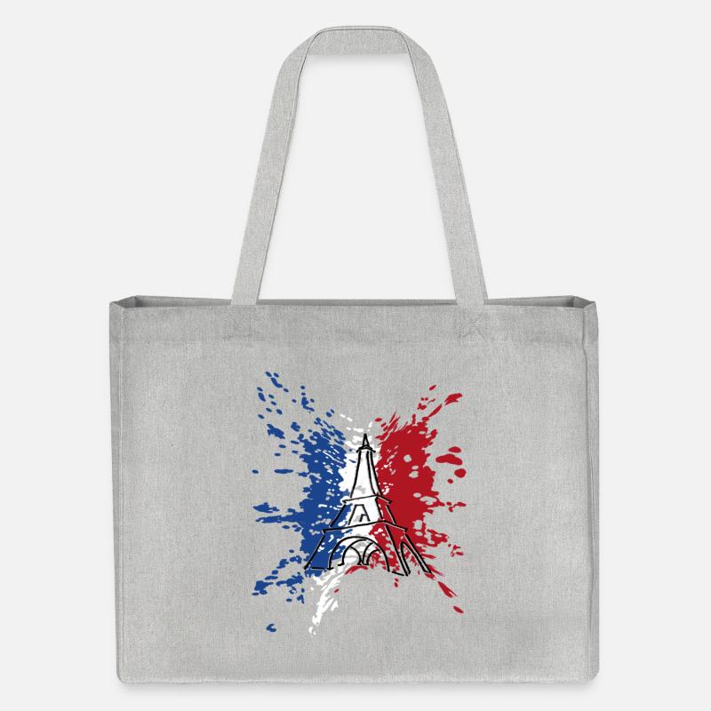 Drapeau Tour Eiffel France ✅ Drapeau Tour Eiffel ✔ - Cabas recyclé Stanley/Stella - gris chiné