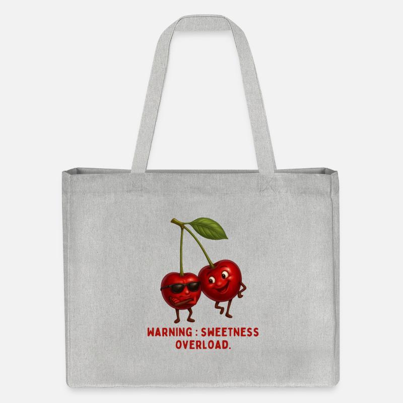Charme cerise : Avertissement de décharge sucrée - Cabas recyclé Stanley/Stella - gris chiné