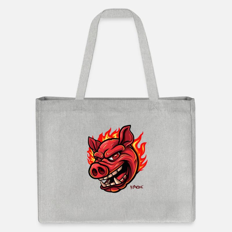 Un cochon comme une comète brûlante - Cabas recyclé Stanley/Stella - gris chiné