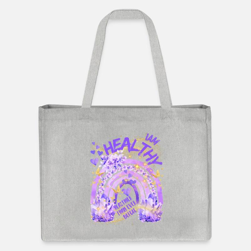 Salud - Estoy sano con el arcoíris - Bolsa de la compra reciclada de Stanley/Stella - gris jaspeado