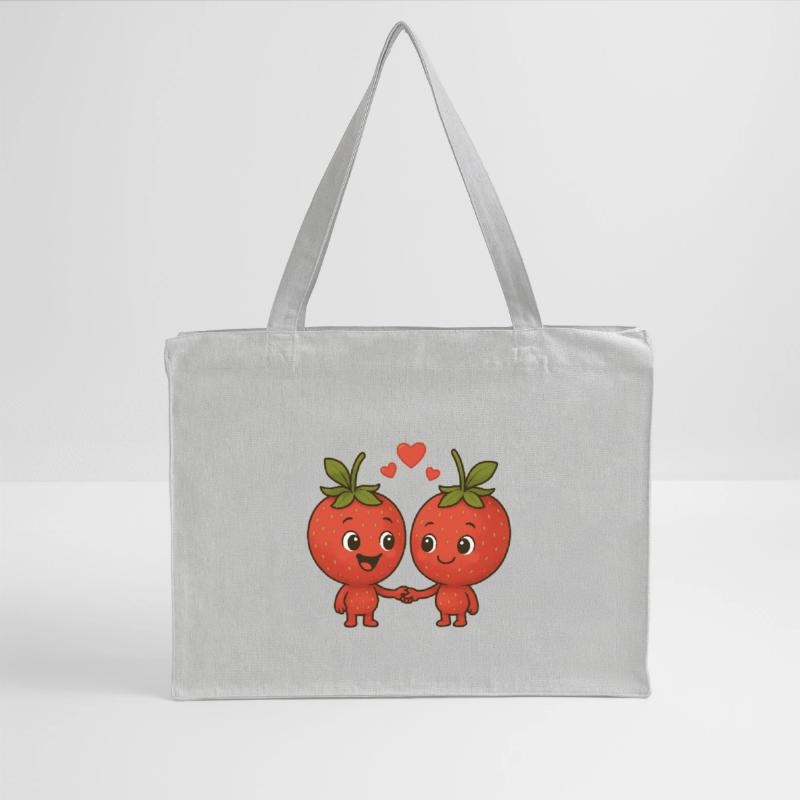 Erdbeeren mit Herzen Stanley/Stella recycelter Shopping Bag