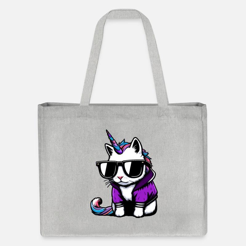 Chat-licorne - Cabas recyclé Stanley/Stella - gris chiné