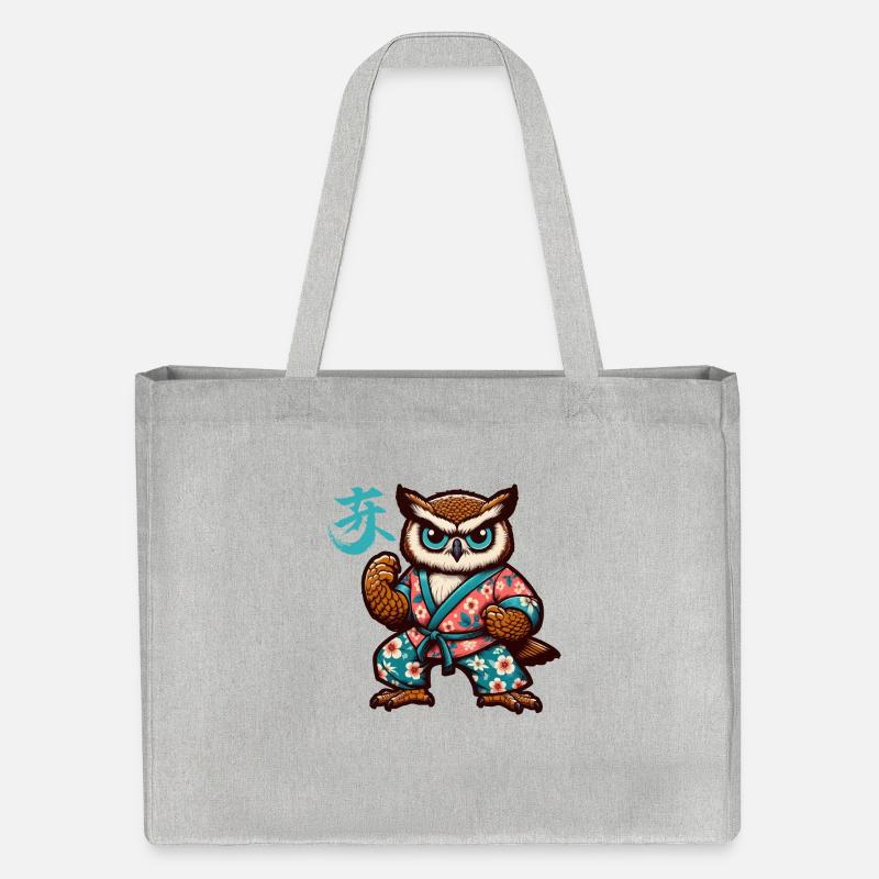 KUNG FU EULE 3 - Stanley/Stella recycelter Shopping Bag - Grau meliert