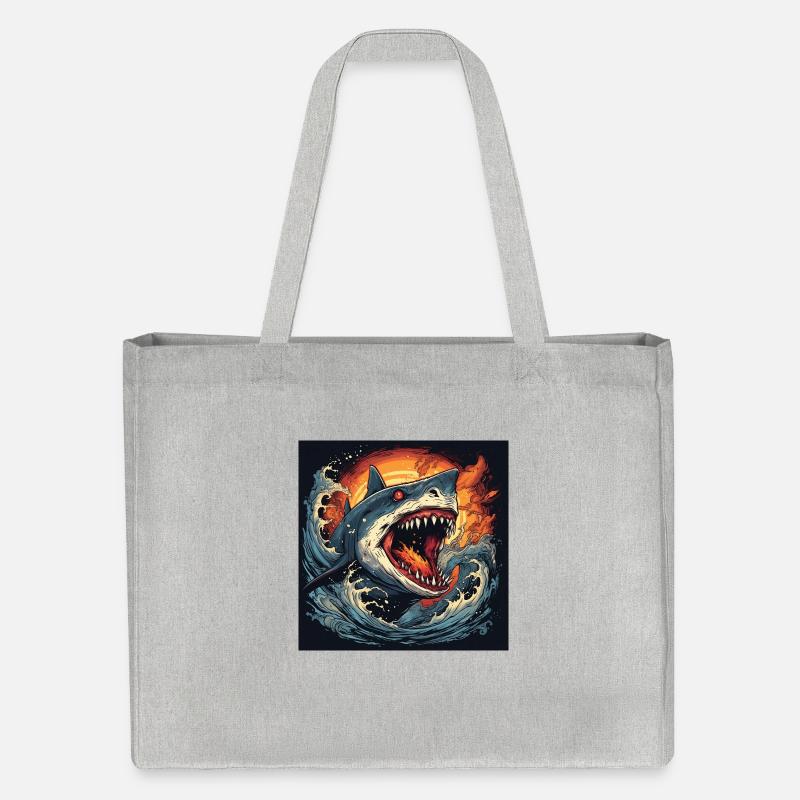 Requin en feu - Cabas recyclé Stanley/Stella - gris chiné