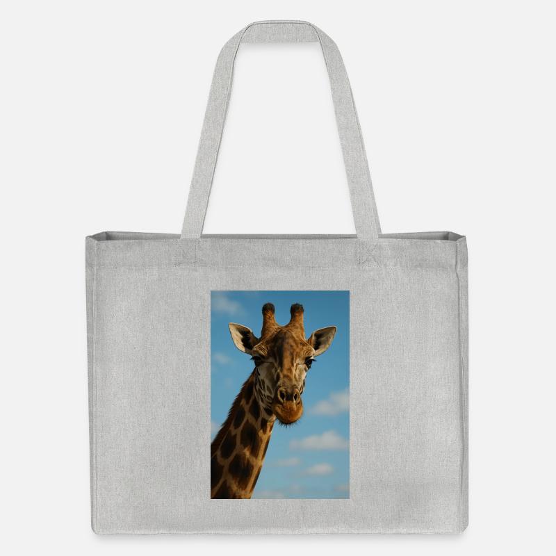 Portrait de girafe dans un ciel bleu - Cabas recyclé Stanley/Stella - gris chiné