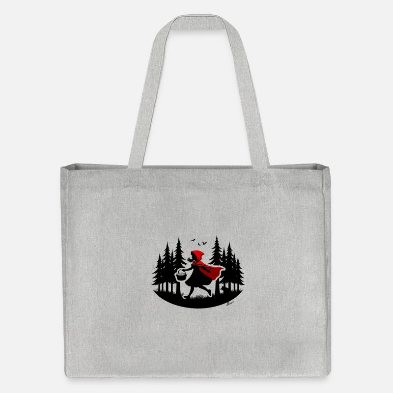 Wie ein Rotkäppchen durch den Wald, Achtung Wolf! - Stanley/Stella recycelter Shopping Bag - Grau meliert