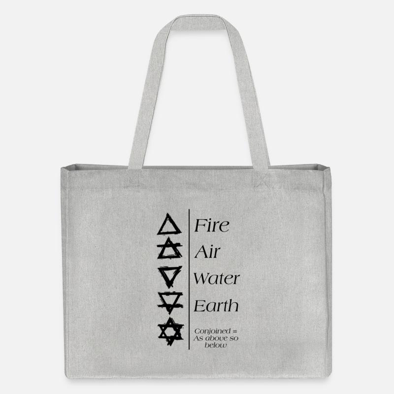 Universal Symbols / 5 Elements - Stanley/Stella Recycled Shopping Bag - heather grey