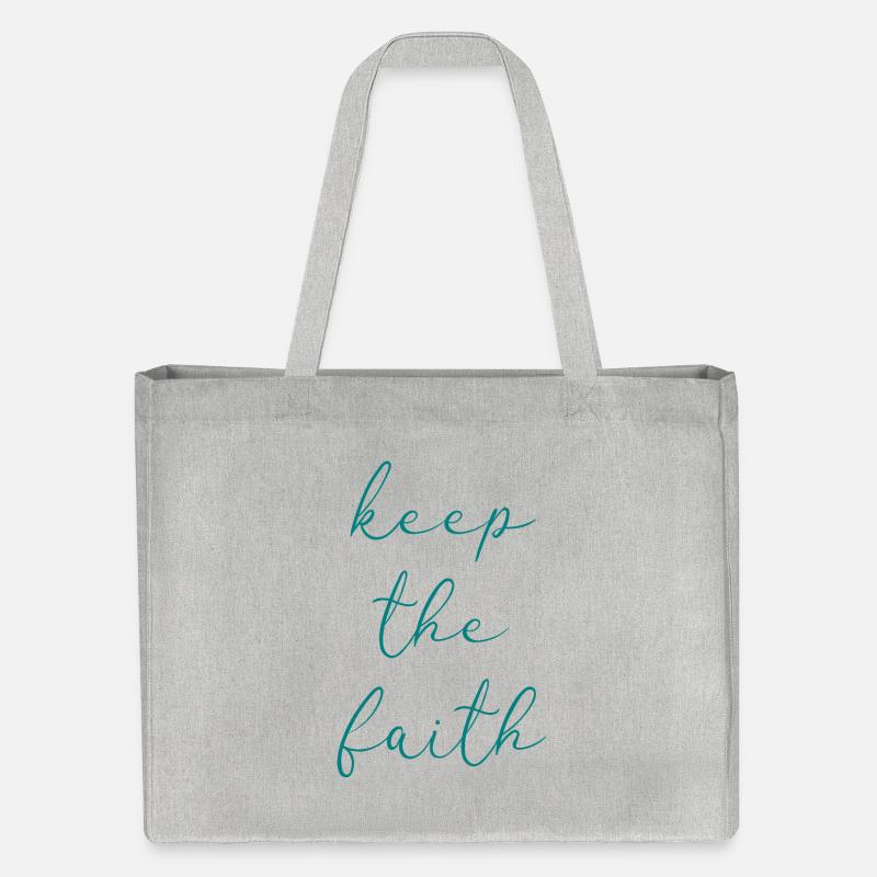 Behalte den Glauben - Stanley/Stella recycelter Shopping Bag - Grau meliert