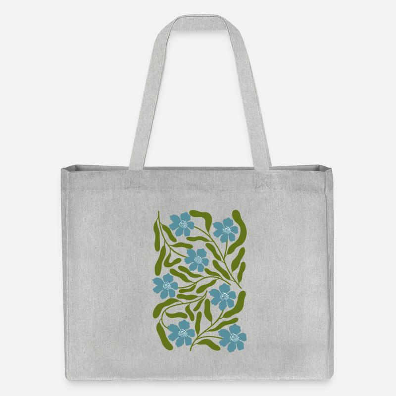 Blaue blumen - Stanley/Stella recycelter Shopping Bag - Grau meliert