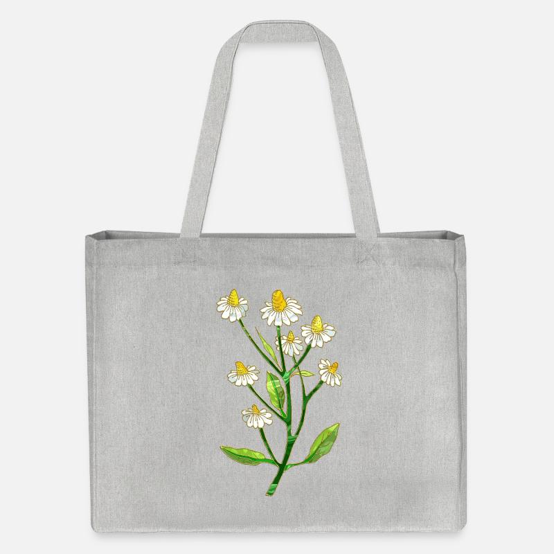 Blumen - Stanley/Stella recycelter Shopping Bag - Grau meliert