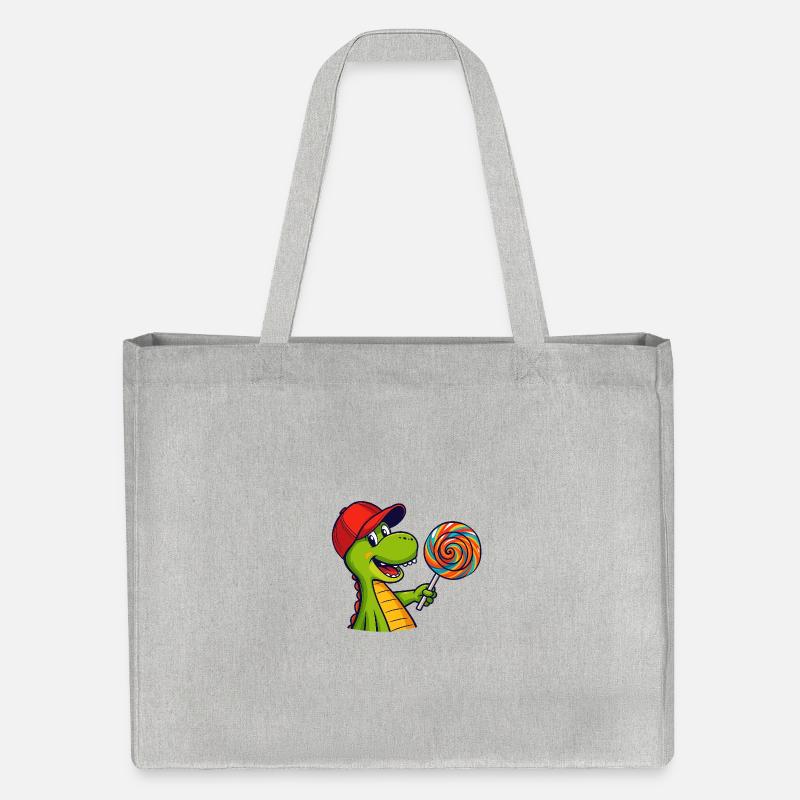 Bunter_Dinosaur_mit_Lutscher - Cabas recyclé Stanley/Stella - gris chiné