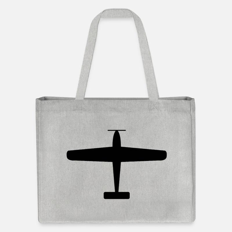 Silhouette d’avion noir - Cabas recyclé Stanley/Stella - gris chiné