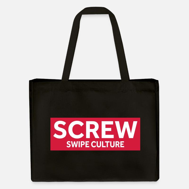 SCREW SWIPE CULTURE - Stanley/Stella recycelter Shopping Bag - Schwarz