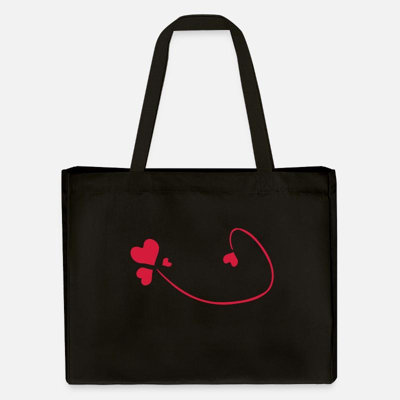 coeurs rouges - Cabas recyclé Stanley/Stella - noir