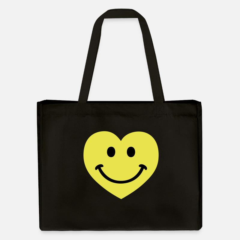 smiley smiling heart - Stanley/Stella recycelter Shopping Bag - Schwarz