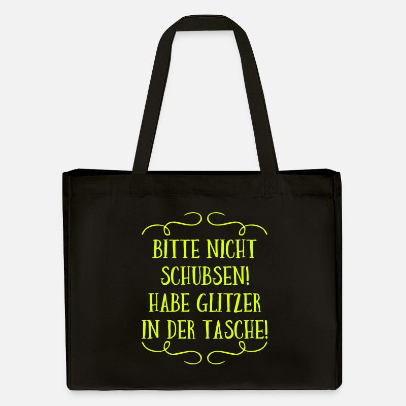 Bitte nicht schubsen! - Stanley/Stella recycelter Shopping Bag - Schwarz