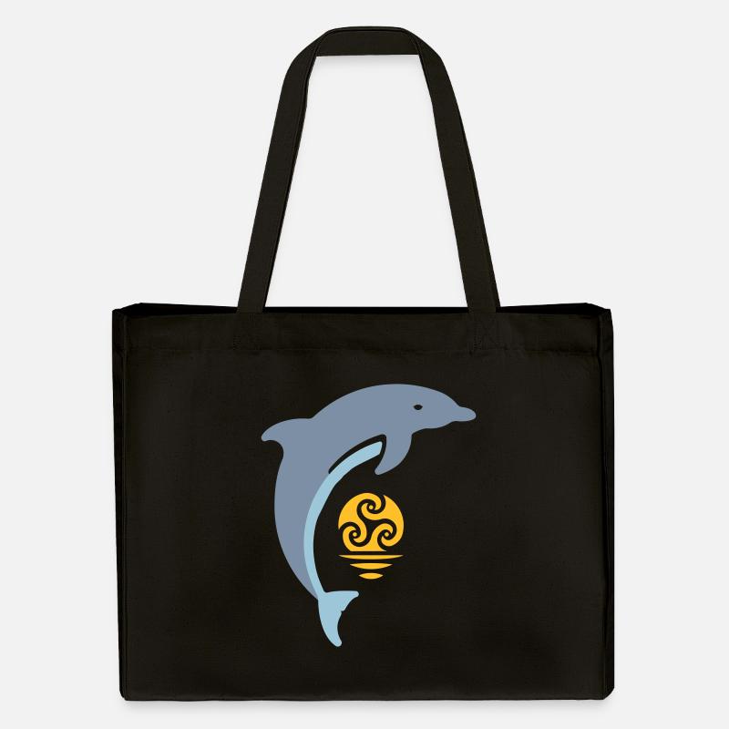 Tribal dolphin - Stanley/Stella Recycled Shopping Bag - black