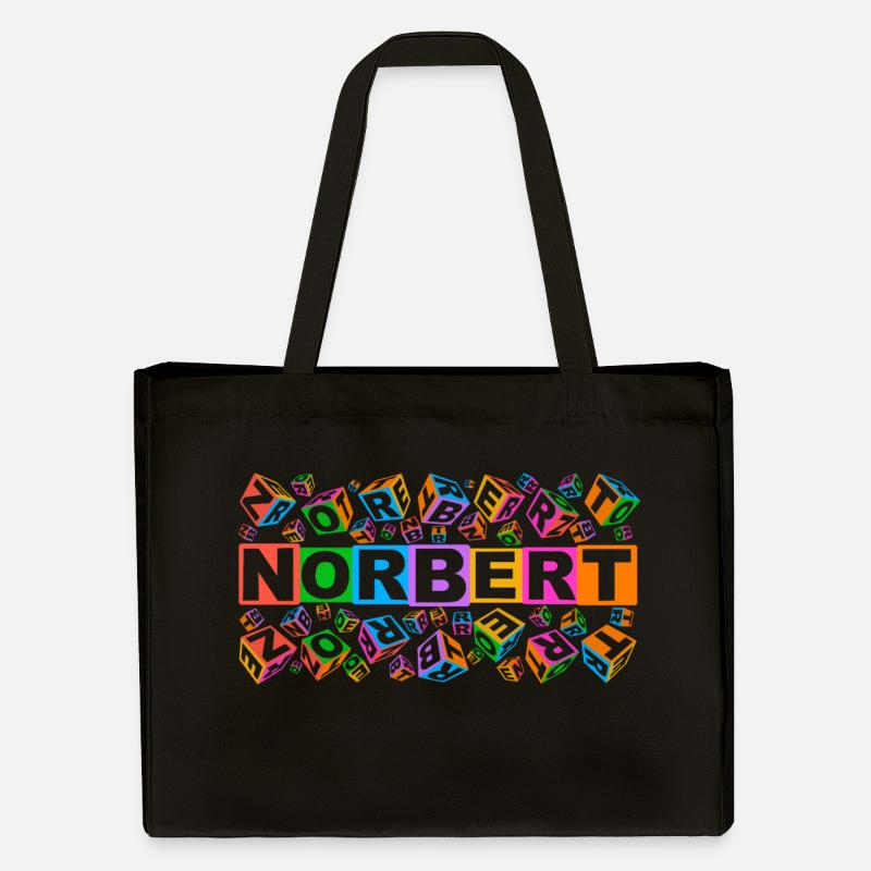 NORBERT colourful cubes - Stanley/Stella recycelter Shopping Bag - Schwarz