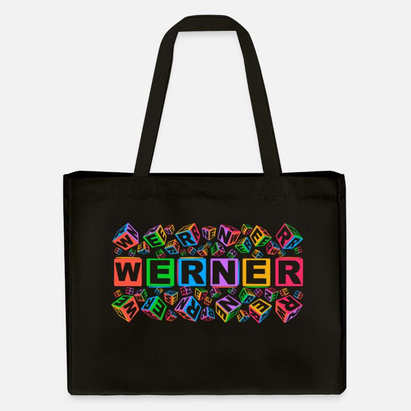 WERNER colourful cubes - Stanley/Stella recycelter Shopping Bag - Schwarz