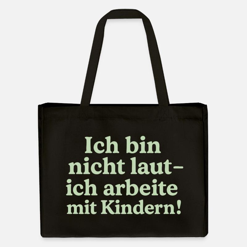 Ich bin nicht laut (salbeigrün) - Stanley/Stella recycelter Shopping Bag - Schwarz