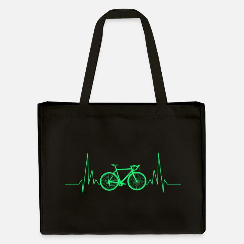 ECG du battement cardiaque du vélo - Cabas recyclé Stanley/Stella - noir