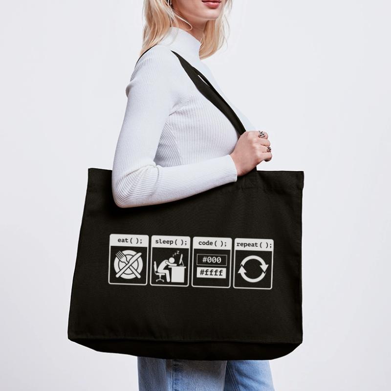 Eat Sleep Code Repeat – Conception de flux de travail pour codeurs Cabas recyclé Stanley/Stella