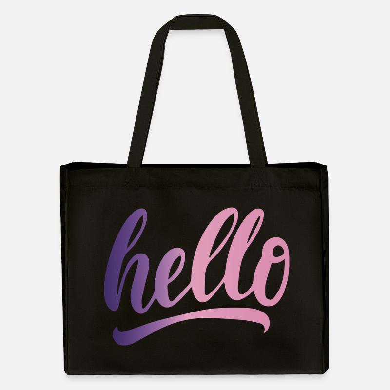 Hello greeting cheerful gradient writing - Stanley/Stella Recycled Shopping Bag - black