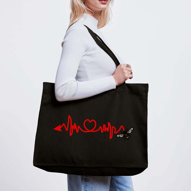 Cardio-Herzfrequenz, Biene mit Stachel oder Pfeil Stanley/Stella recycelter Shopping Bag