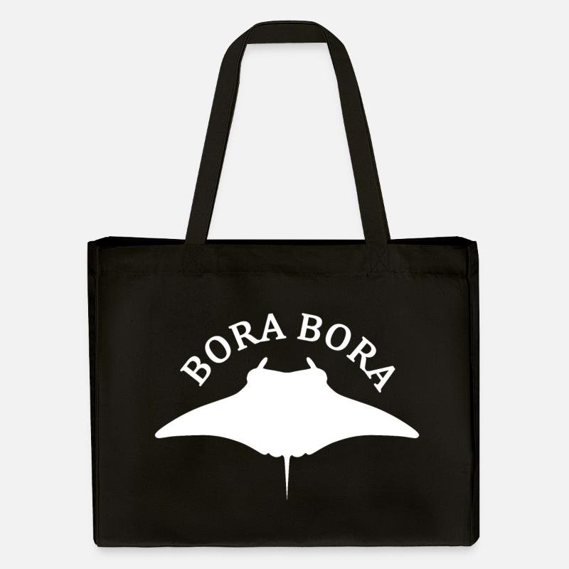 Manta Ray Bora Bora - Stanley/Stella Recycled Shopping Bag - black