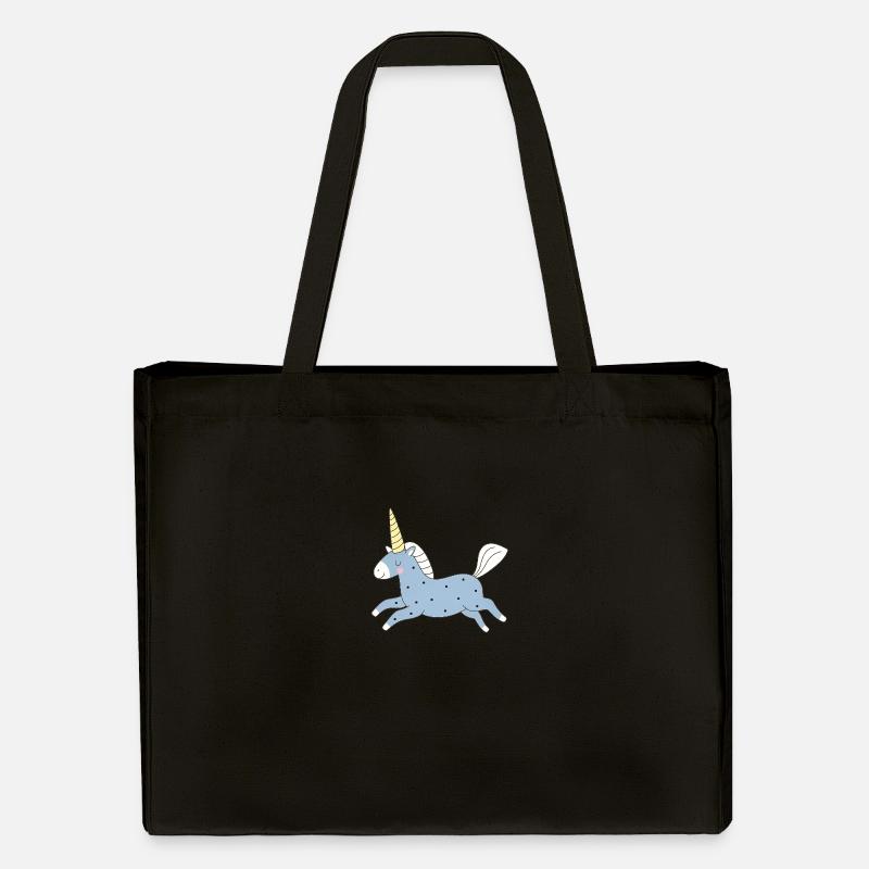 licorne mignonne en bleu - Cabas recyclé Stanley/Stella - noir
